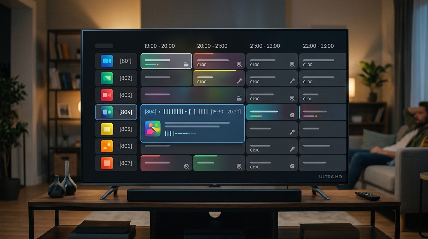 Comparison interface of IPTV Smarters Pro and TiviMate IPTV players on a 4K television screen